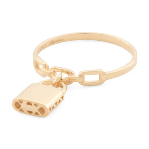 MIA FIORE Made In Italy 14kt Gold Ti Amo Lock Ring - Picture 1 of 2